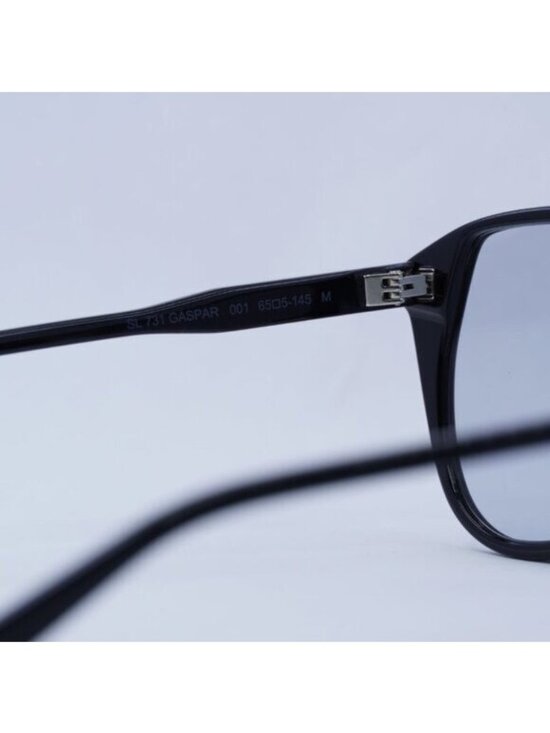 Saint Laurent SL731 GASPAR 001 Sunglasses Black Aviator Frame, Light Blue Lenses main image 3